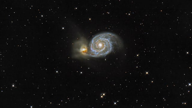 »Whirlpool-Galaxie« mit mehr Schweif »Whirlpool-Galaxie« mit mehr Schweif