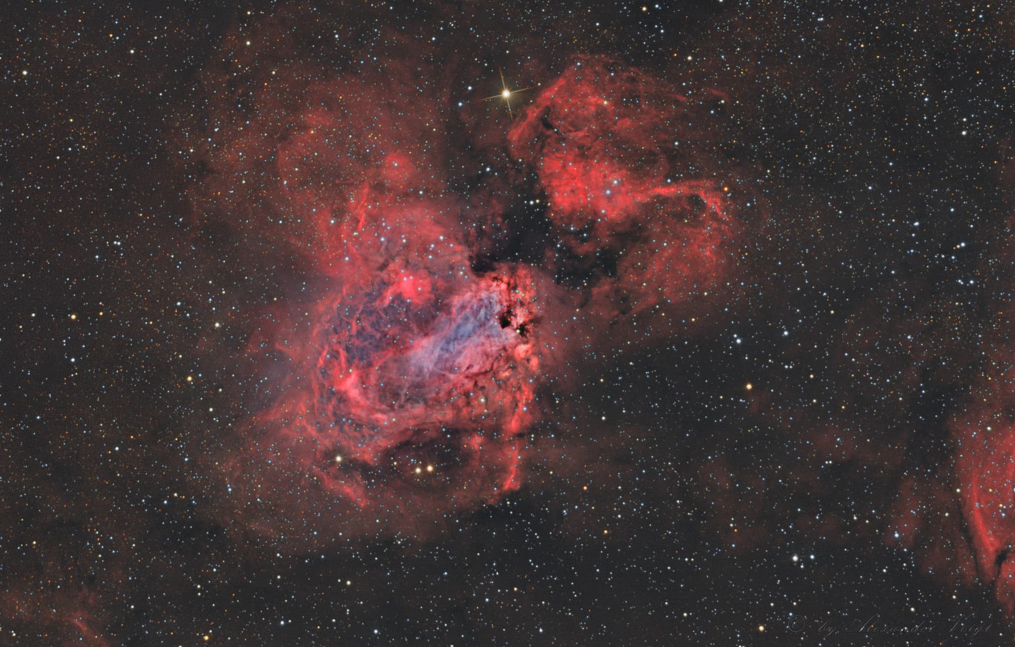 Omeganebel Messier 17 In H Alpha Oiii Rgb Spektrum Der Wissenschaft