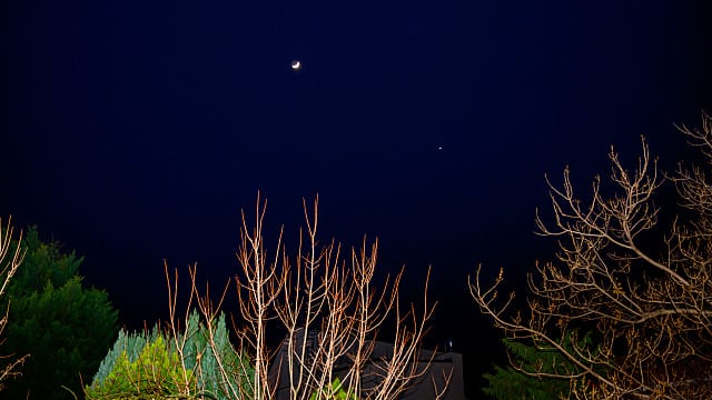 Junger Mond begegnet Venus Junger Mond begegnet Venus
