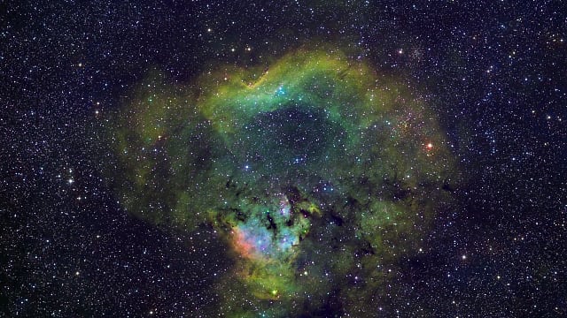 Ced 214 und NGC 7822 in Hubble-Palette Ced 214 und NGC 7822 in Hubble-Palette