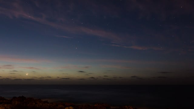 Mondsichel vor Lanzarote Mondsichel vor Lanzarote