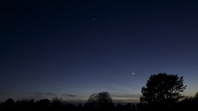 Mond, Jupiter und Venus am 24.3.2012 Mond, Jupiter und Venus am 24.3.2012