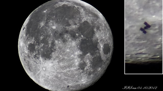 Vollmond mit ISS Vollmond mit ISS