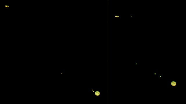 Jupiter und Saturn – Vergleich 18. und 19. Dezember 2020 Jupiter und Saturn – Vergleich 18. und 19. Dezember 2020