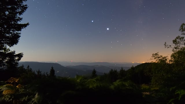 Jupiter und Saturn über dem Schwarzwald Jupiter und Saturn über dem Schwarzwald