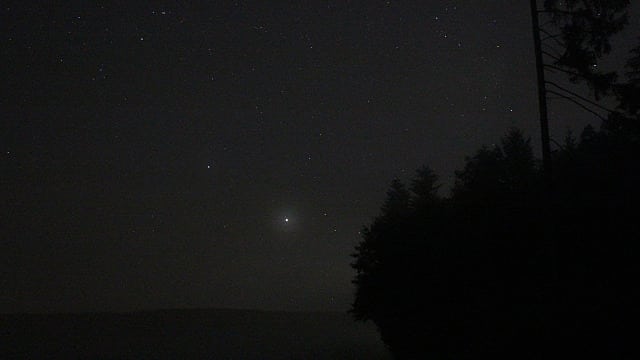 Jupiter und Saturn über dem Südwesthorizont Jupiter und Saturn über dem Südwesthorizont