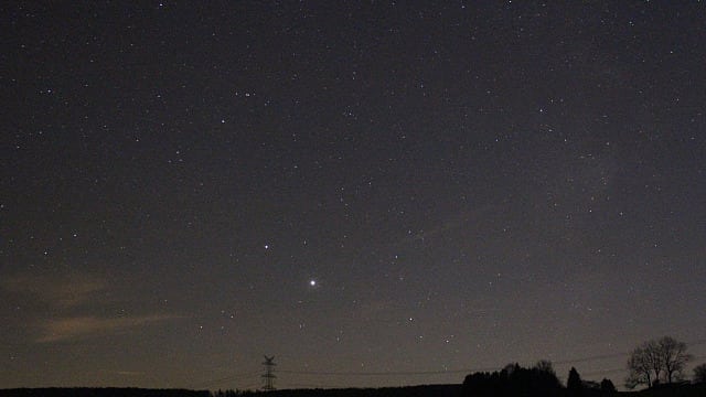 Jupiter und Saturn über dem Südwesthorizont Jupiter und Saturn über dem Südwesthorizont