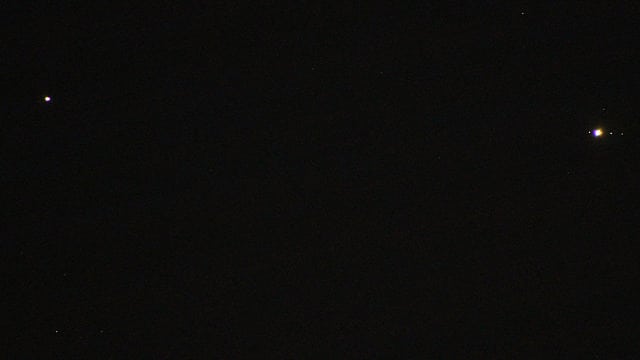 Jupiter und Saturn mit langer Brennweite Jupiter und Saturn mit langer Brennweite