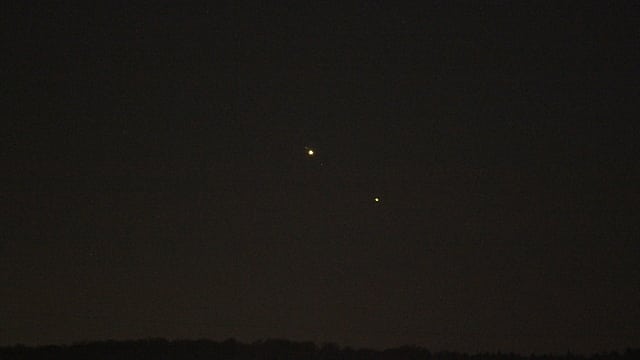 Jupiter und Saturn mit langer Brennweite Jupiter und Saturn mit langer Brennweite