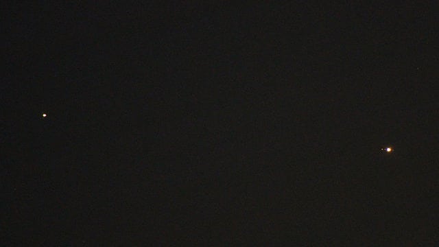 Jupiter und Saturn mit langer Brennweite Jupiter und Saturn mit langer Brennweite