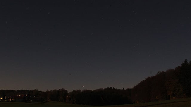 Jupiter und Saturn über dem Südwesthorizont Jupiter und Saturn über dem Südwesthorizont