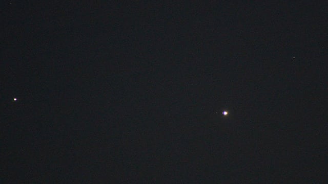 Jupiter und Saturn mit langer Brennweite Jupiter und Saturn mit langer Brennweite