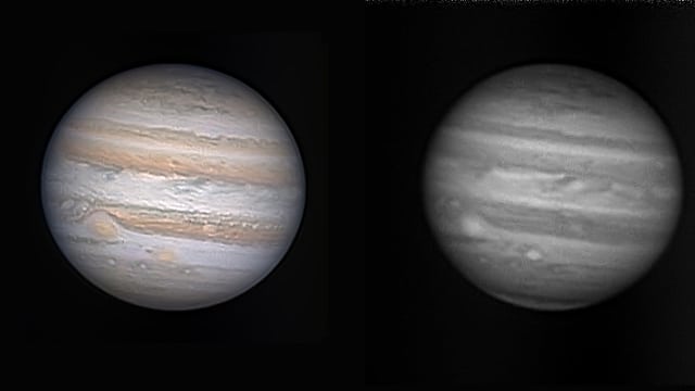 Jupiter (RGB und Methanband) am 7.12.2012 Jupiter (RGB und Methanband) am 7.12.2012