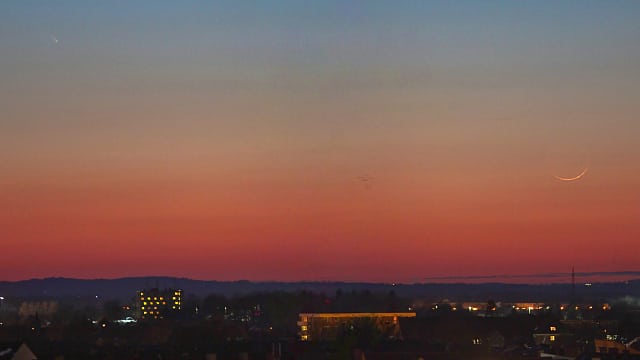 Komet PanStarrs mit Mondsichel Komet PanStarrs mit Mondsichel