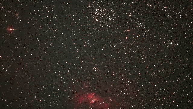 Offener Sternhaufen M 52 und Bubble-Nebel NGC 7635 Offener Sternhaufen M 52 und Bubble-Nebel NGC 7635