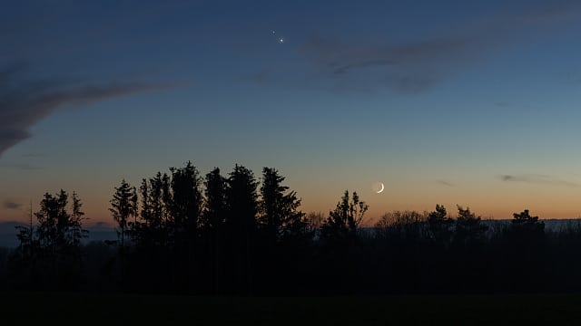 Mond, Jupiter und Saturn Mond, Jupiter und Saturn