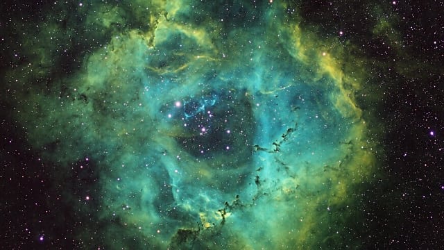 Rosettennebel in der Hubble-Palette Rosettennebel in der Hubble-Palette