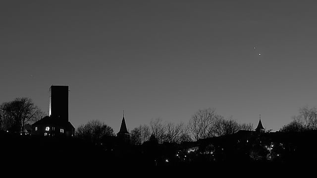 Jupiter und Saturn über der Burg Blankenstein Jupiter und Saturn über der Burg Blankenstein