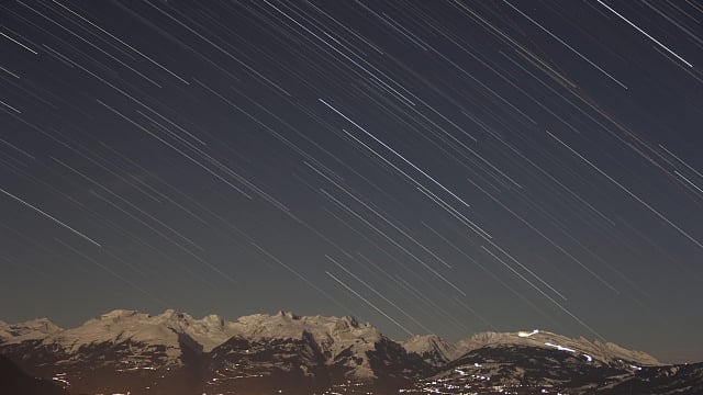 Sternstrichspuren über dem Alpenrheintal Sternstrichspuren über dem Alpenrheintal