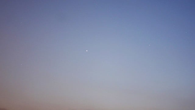 Venus, Jupiter und junger Mond Venus, Jupiter und junger Mond