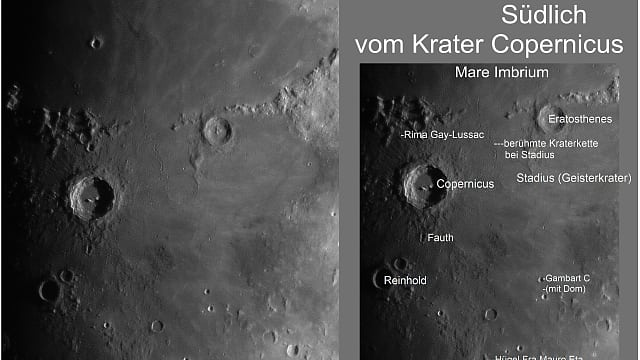 Nördlich, östlich und südlich vom Krater Copernicus Nördlich, östlich und südlich vom Krater Copernicus