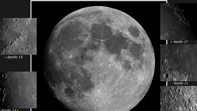 Die Menschen auf dem Mond - Landegebiete der Apollo Missionen Die Menschen auf dem Mond - Landegebiete der Apollo Missionen