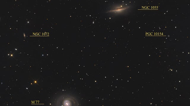 Messier 77 und NGC 1055 (Objekte) Messier 77 und NGC 1055 (Objekte)