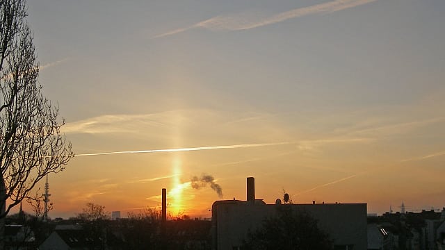 Obere solare Säule über Hamburg Obere solare Säule über Hamburg