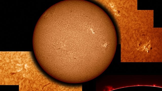 H-alpha-Sonnencollage H-alpha-Sonnencollage
