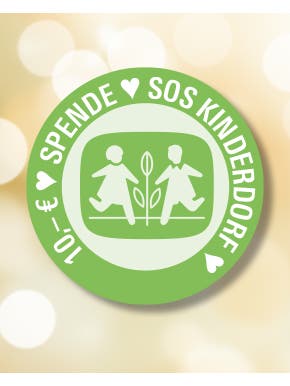 Logo für eine Spende von € 10,- an die Organisation "SOS Kinderdorf"