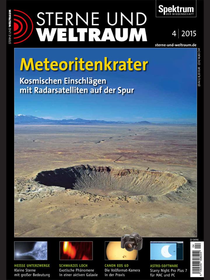 Sterne und Weltraum – 4/2015 – Meteoritenkrater
