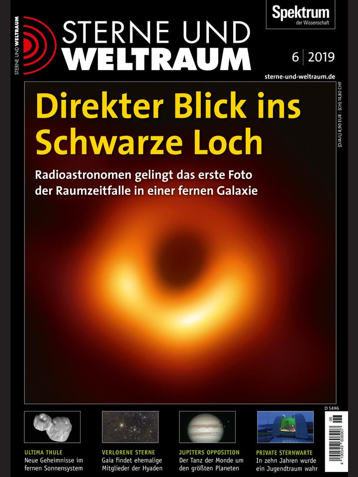 Sterne und Weltraum – 6/2019 – Direkter Blick ins Schwarze Loch