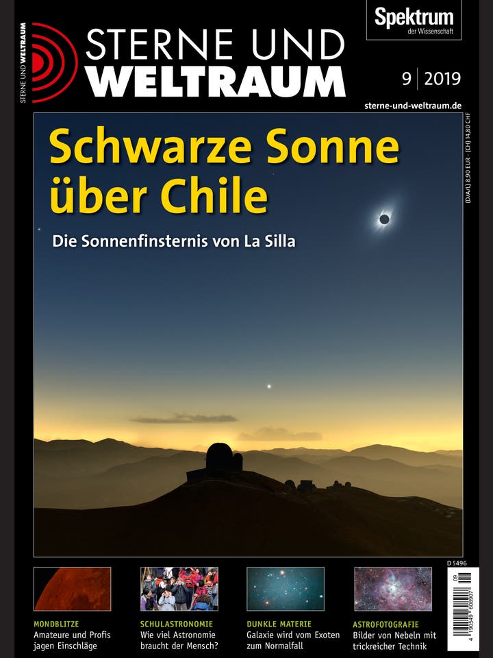Sterne und Weltraum – 9/2019 – Schwarze Sonne über Chile