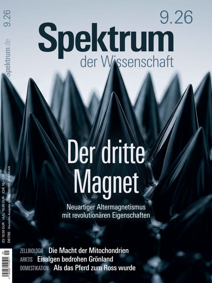 Spektrum der Wissenschaft 9/2026 Der dritte Magnet Neuartiger - Altermagnetismus mit revolution&auml;ren Eigenschaften