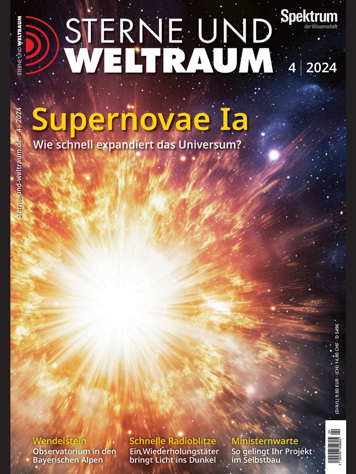 Sterne und Weltraum - 4/2024 - Supernovae Ia: Wie schnell expandiert das Universum?