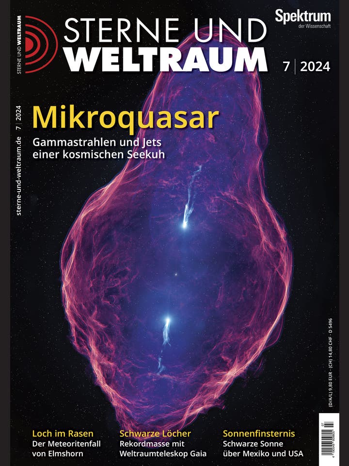 Sterne und Weltraum – 7/2024 – Mikroquasar – Gammastrahlen und Jets einer kosmischen Seekuh