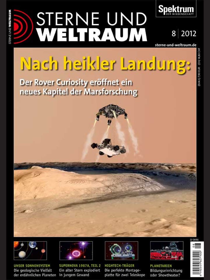 Sterne und Weltraum - 8/2012 - Nach heikler Landung: Rover Curiosity