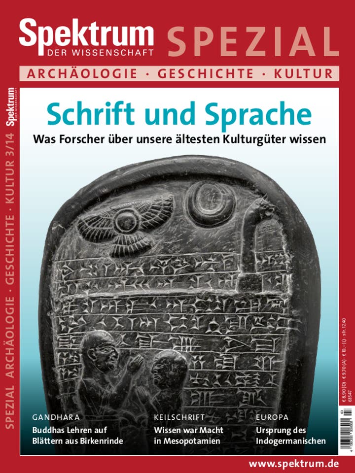 Spektrum der Wissenschaft Spezial Archäologie – Geschichte – Kultur 3/2014<br /> Schrift und Sprache