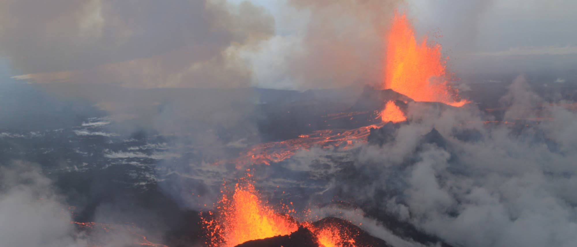 Feuer und Eis am Bárðarbunga-Vulkan Feuer und Eis am Bárðarbunga-Vulkan