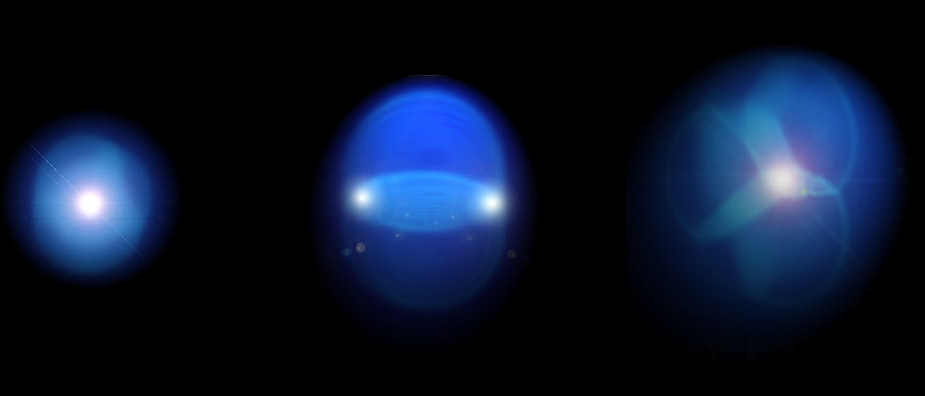 Künstlerische Darstellung interferierender Quark-Gluon-Plasmen. Künstlerische Darstellung interferierender Quark-Gluon-Plasmen.