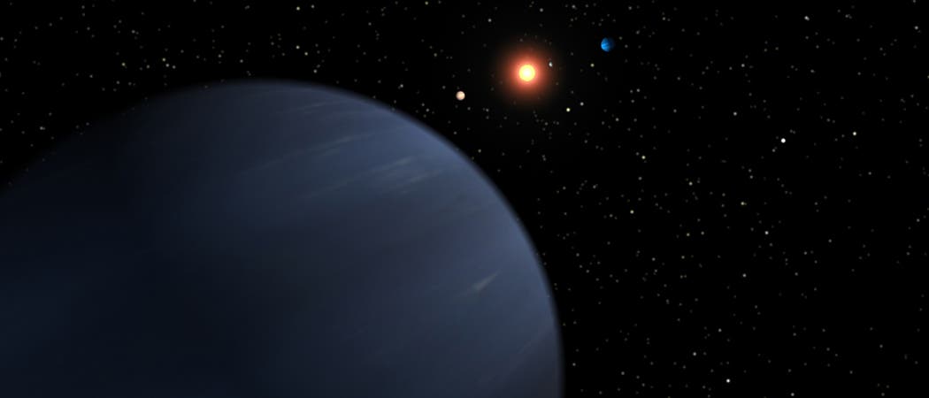 Künstlerische Darstellung von Exoplaneten um 55 Cancri Künstlerische Darstellung von Exoplaneten um 55 Cancri