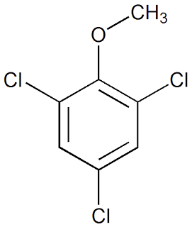 Strukturformel von 2,4,6-Trichloranisol