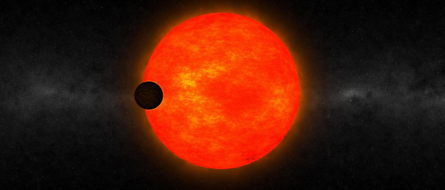 Stern HATS-6 mit Exoplanet (künstlerische Darstellung) Stern HATS-6 mit Exoplanet (künstlerische Darstellung)