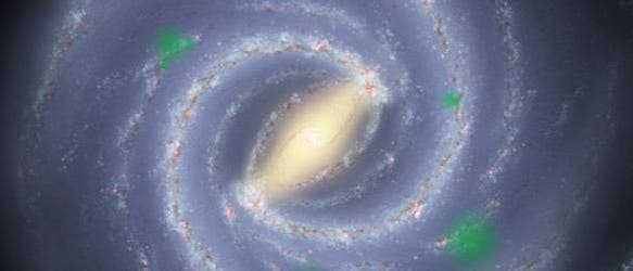 Galaxie mit grünen Lebensblasen Galaxie mit grünen Lebensblasen