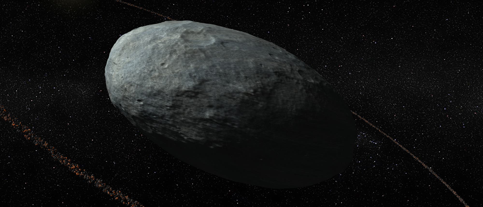 Künstlerische Darstellung von Haumea Künstlerische Darstellung von Haumea