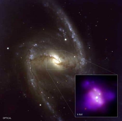 NGC 1365 im sichtbaren und Röntgenbereich