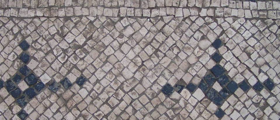 Detail eines Mosaikfußbodens