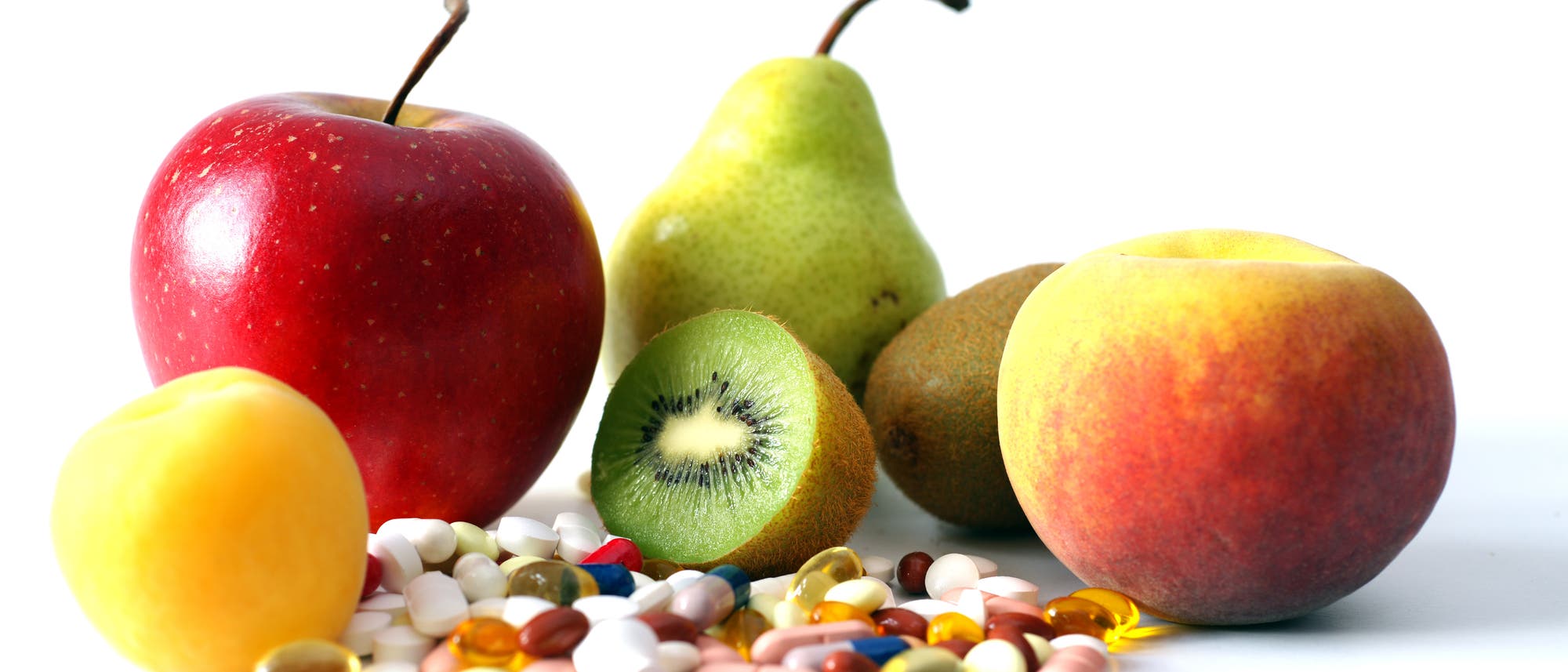 Vitamine in Obst- und Pillenform Vitamine in Obst- und Pillenform