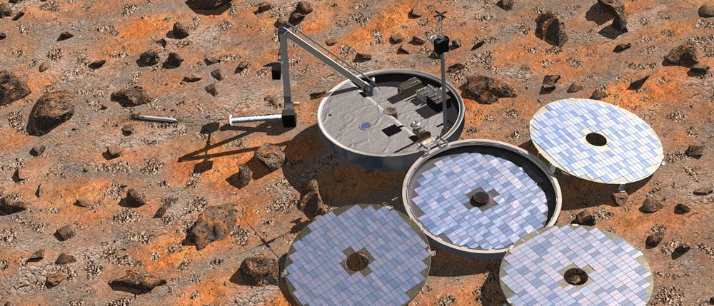 Beagle-2 auf dem Mars (Computergrafik) Beagle-2 auf dem Mars (Computergrafik)