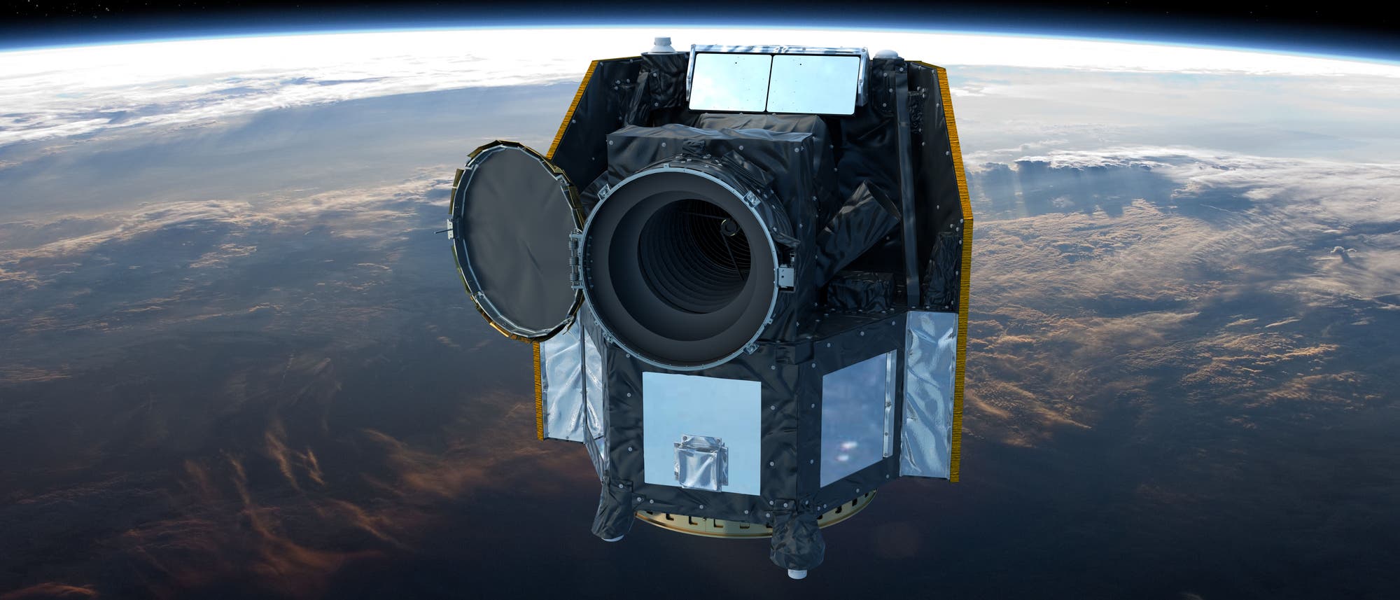 Künstlerische Darstellung des Weltraumteleskops CHEOPS Künstlerische Darstellung des Weltraumteleskops CHEOPS